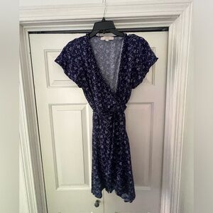 LOFT Navy and White Dress - M